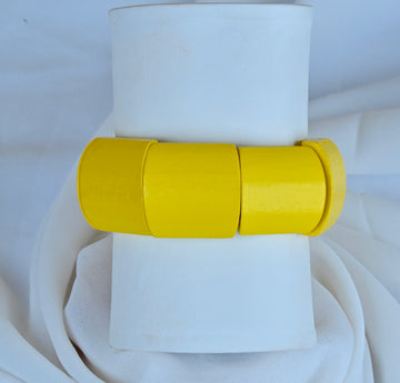 Wood Block Cuff Bracelets & Bangles For Women Statement Wooden Bead Elastic String Bracelet